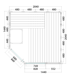 alaska corner 206x206x204 cm grundriss